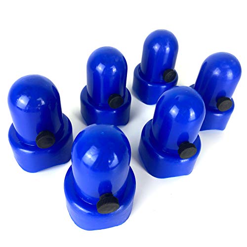 Large Trampoline Enclosure Pole Caps with Screw-in Bolts, Only Fit for Poles 1.5 Inch Diameter, 6 Piece, Blue