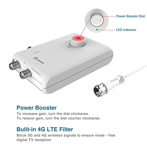 Hd Smart Bar Hdtv Antenna With High Gain And Built-In 4G Lte Filter, Long Range Multi-Directional Reception, At-500Sbs White #TOP2
