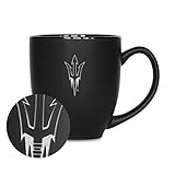 Rico Industries NCAA Arizona State Sun Devils - ASU Main 15oz Laser Engraved Matte Black Ceramic Bistro Mug - For Hot or Cold Drinks