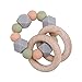 Promise Babe Mordedor para bebés cuentas de silicona mordedor para la dentición del bebé accesorios de enfermería pulsera anillo de madera juguete para agarrar del bebé (Gris)