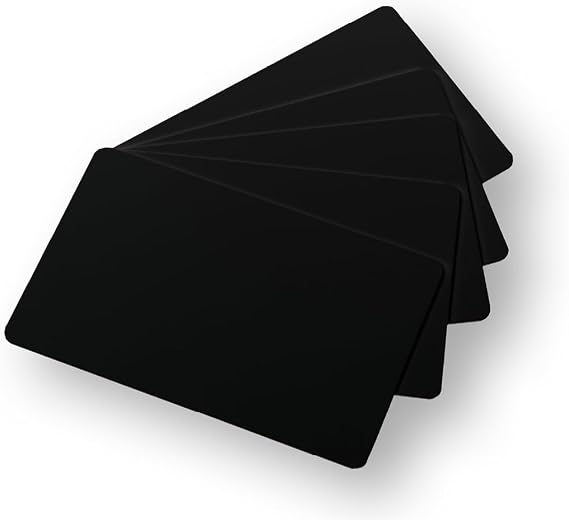 Evolis Unplasticised Polyvinyl Chloride (PVC-U) - 30 mil - Matte Black - 3.4 in x 2.13 in 500 Card(s) Cards Quantum 2 Standard