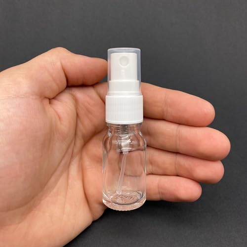 Şişe; 10 Ml Şeffaf Cam Beyaz Spreyli, 10 Cc Şeffaf Spreyli Boş Şişe x 6 Adet