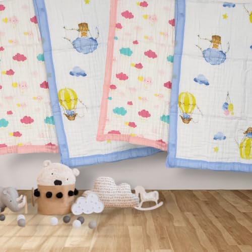 Image of Newborn Baby and Infant Soft Nursery Blanket with 100% Organic Knitted Cotton GOTS Certified. Baby Quilt Comforter, Receiving Blanket Size 41x41 Inch