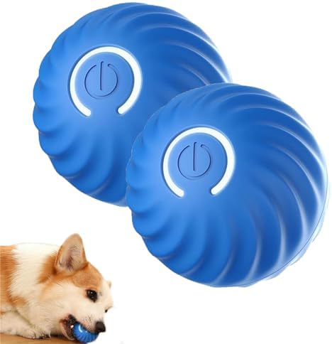 Zentric Active Rolling Ball Anti-Anxiety Automatic Moving Ball, Automatic Rolling Ball for Dogs, Automatic Smart Teasing Dog Ball, Electric Pet Toys, Active Rolling Ball for Dogs (Blue*2)