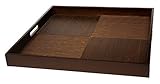 Simply Bamboo Brown Extra Large Square Ribbed Bamboo Serving Tray - 20