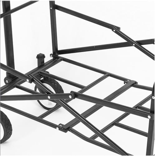 Transportwagen Campingwagen Outdoor Camp Field Hand Push Faltbarer Picknickwagen Zugstange Kleiner Anhänger Campingfahrzeugausrüstung Tragbarer Wagen(Black) – Bild 5