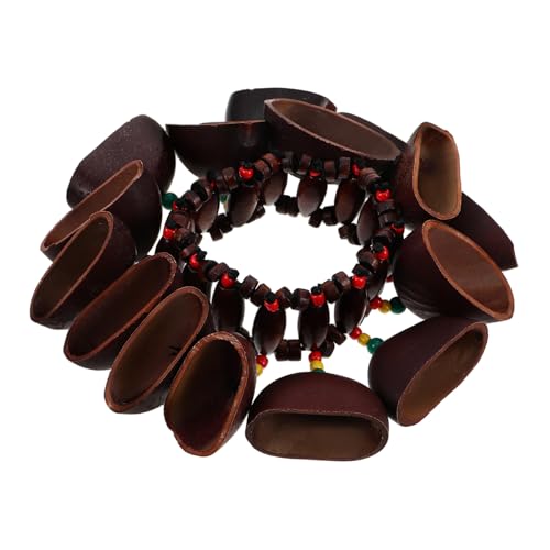 COSMEVIVI Crafted Drum Shell Bracelet African Style Nut Handbell Jewelry Dual Purpose Accessory for Music