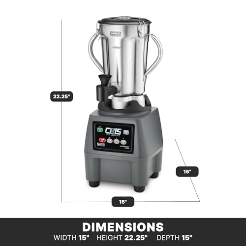 Image of Waring Commercial Heavy Duty Blender, 3.75 Horsepower Motor with 1-Gallon Stainless Steel Jar & Spigot, for Smoothies Soups Sauces Restaurants, CB15SF
