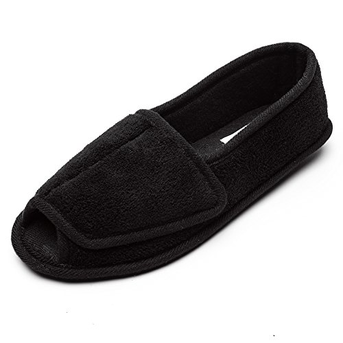 Git-up Diabetic Slippers for Women Memory Foam Arthritis Edema Adjustable Open Toe Swollen