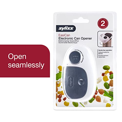 Zyliss Easican Electronic Can Opener - Electric Can Opener - Automatic, Smooth Edge Can Opener - Kitchen Tool & Gadget For Seniors & Arthritic Adults - Gray/White #TOP1