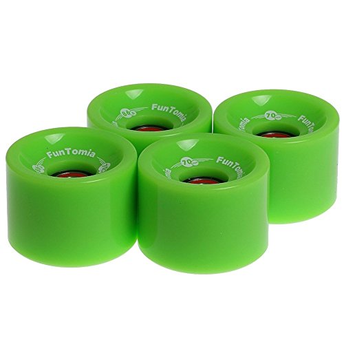 FunTomia 4 Stück Longboard/Skateboard Rollen (Big Wheels) in 70x51mm 80A oder 86A inkl. ABEC-9 Kugellager