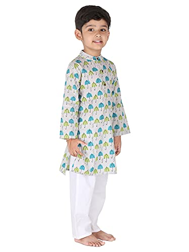 Image of Baby Boys Ethnic Wear | Handloom Cotton Kurta Pajama Set for Festivals | Comfortable & Stylish Traditional Kids Kurta Pyjama Set
