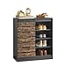 SoBuy Armoire à Chaussures Meuble de Rangement à Chaussures Commode à Chaussures Meuble d'entrée Placard Cuisine avec Porte de Grange coulissante – 80x35x89 cm, FSB65-HG