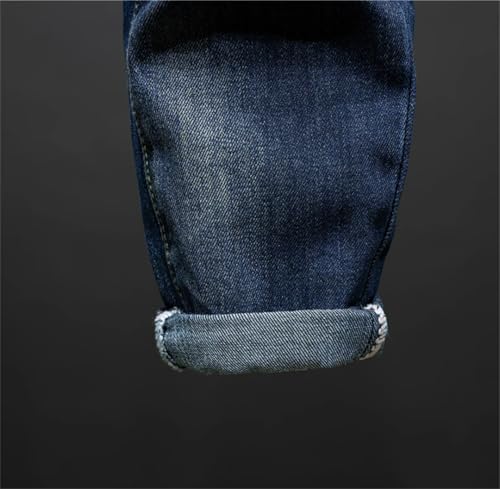 Men's Vintage Blue Slim Stretch Jeans Korean High Street Hip Hop Denim Pants4