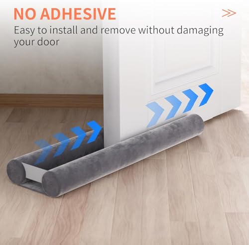 BKSAI Door Draft Excluder for Doors 75cm No-Adhesive Draught Excluder for Bottom of Door Cushion Front Door Wind Blocker Internal (60-75cm) - Image 6