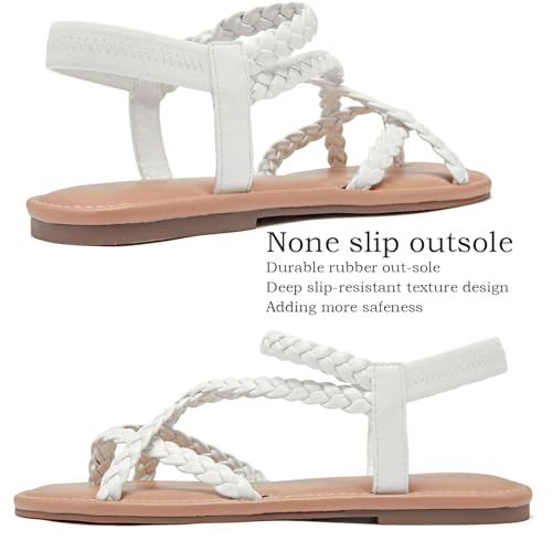 Image of Luoika Women's Wide Width Flat Sandals, Flip Flop Casual Strapy Sandals Slip on Summer Beach Shoes for Women.