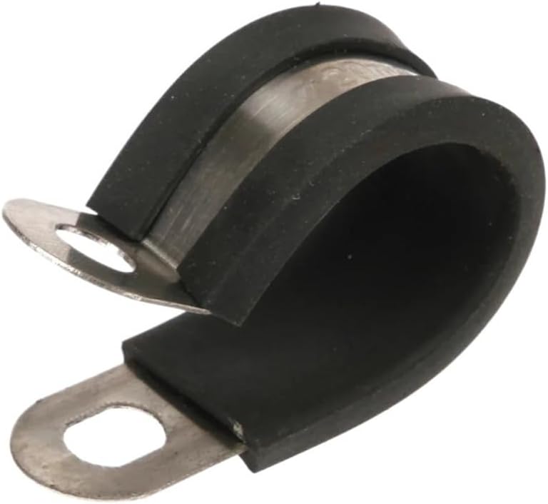 10pcs/20pcs Rubber Lined P Clips Cable Mounting Hose Pipe Clamps Fixing Pipes Stainless Steel Hardware Fasteners 6-24mm(8mm (10pcs))