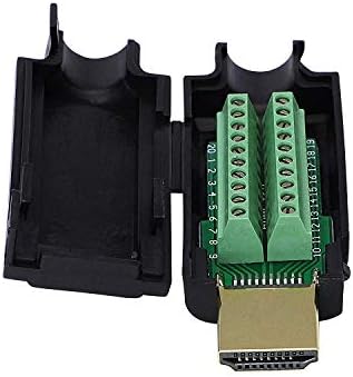 SinLoon HDMI Screw Terminal Block Adapter,Gold Plated HDMI Male to Solderless Terminal Breakout Board Connector Signal Module with Plastic Cover