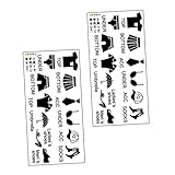 TEHAUX 2 Sätze Kleidungsorganisationsaufkleber spühlschrank organisation vorratsetiketten kommode kleidung aufkleber kommode stoff aufkleber Kleidungssortierungsaufkleber PVC Black