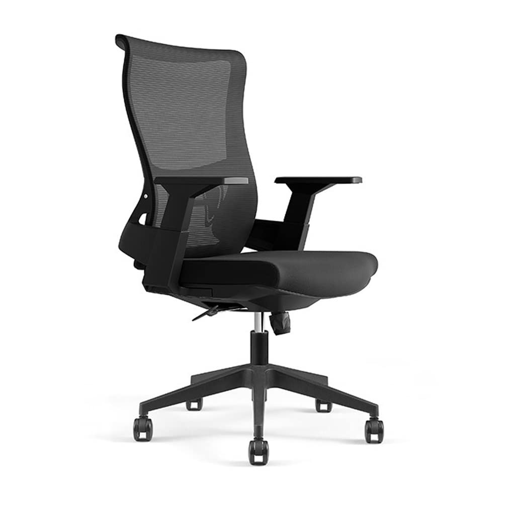 Creative Low Back Task Office Chair, Adjustable Ergonomic Breathable Linen Computer Desk Chair, Comfy Swivel Chair Flip-up Armrests Gift (Color : Light Grey, Size : 43.7in) (Black 43.7in) Chair