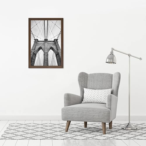 Image of Americanflat 20x30 Poster Frame - Mahogany Engineered Wood with Polished Plexiglass - Wide Picture Frame for Vertical or Horizontal Wall Display - Epic Collection - Mahogany