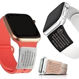 Custom ID Tag for Watch Band Laser Engraved - Personalized ID Tag for Apple Watch Safety Plate, Medical Alert, Fitness Runners for Sport Smartwatch