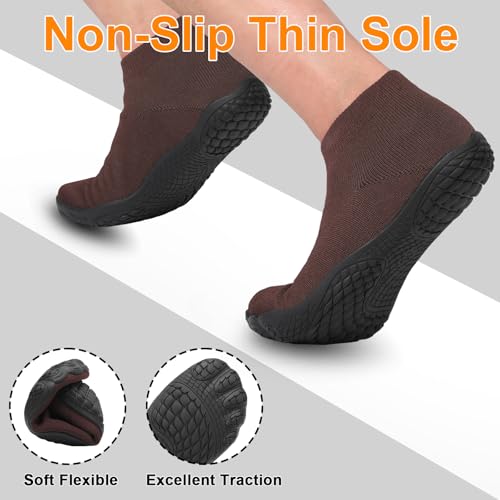 Image of Barefoot Socks Shoes for Women Men | Wide Toe Box, Zero Drop Feel, Slip-On Sock Fit, Durable Rubber Sole, Removable Insole, for Gym, Beach, Travel, Outdoors