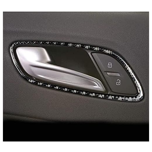 Kolfiber Trim   Kolfiberstil Tillbehör Kolfiber Bil Interiör Dörrhandtagskåpa 3D Trim Dörrskål, för Audi TT Bilklistermärke Styling 8n 8J MK1 2 3 TTRS TTS
