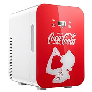 °CUBES Coca-Cola Mini Kühlschrank 9, 3L | Kompakter Minikühlschrank mit Glasdruck & LCD-Touch-Display | Kleiner Kühlschrank für Auto & Haushalt | Leise & Effizient | 12V/220V
