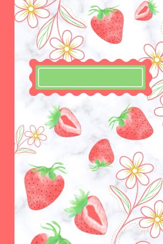 Cahier de composition fraise A5 pour notes quotidiennes et journal de bord