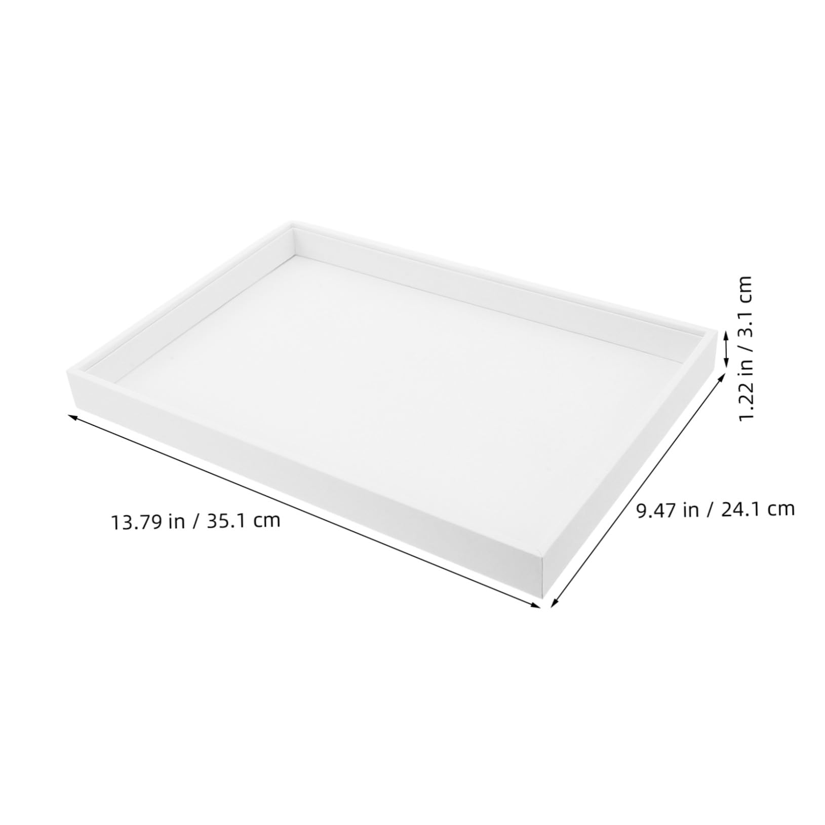KOMBIUDA 2 Pezzi Vassoi per Gioielli Vuoti in Pelle Pu e Lino Bianco, Grande Dimensione Elegante per Braccialetti e Anelli, Organizzatore Impilabile per Cassetto da Camera