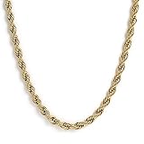 [silver KYASYA]チェーンネックレス ロープチェーン 幅4mm ステンレス 18k gold ゴールド 金色 チェーン フレンチロープチェーン 太め 45cm 50cm 60cm 父の日(45cm)
