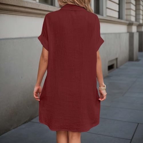 Vestido informal para mujer con botones para vestir cómoda y holgada 2