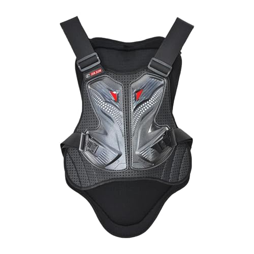 AsrMyjcx Chaqueta de de motocicleta, equipo de Motocross, diseño de hebilla rápida, chaqueta de negra para monopatín, hombres, jóvenes y, S