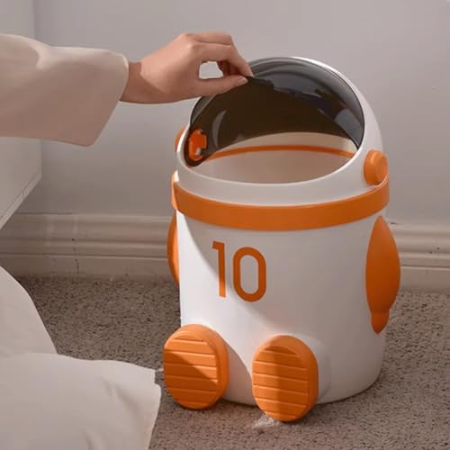 Caneca de basura temática astronauta con tapa, gran capacidad miniatura 2