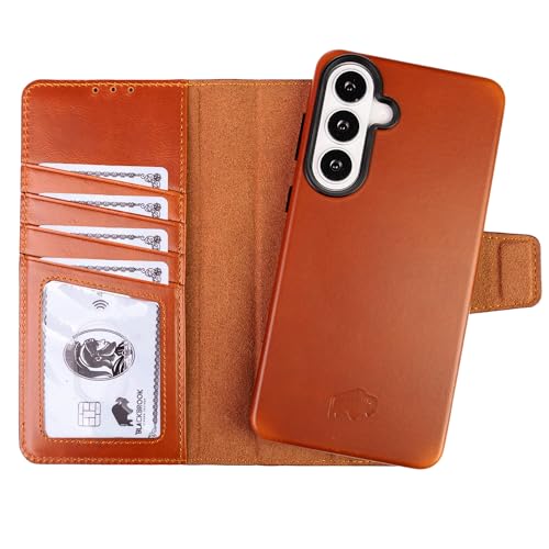 BLACKBROOK for Samsung S26 Wallet Case, Full Grain Leather, Carter Detachable 2-in-1 Set, Designed for MagSafe and Wireless Charging, RFID 4 Card Slots, Premium Gift Box by Burkley Case - Used condition - US$83.28