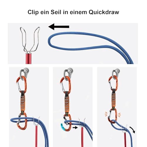 KAILAS Clip-up Stick Clip ausziehbar Express-Sets Grabber Klettern Ausrüstung Leichtgewicht (ORANGE)