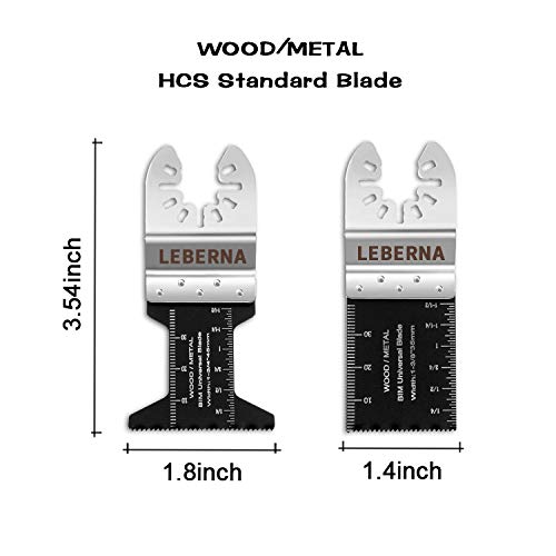 Leberna 50 Metal Wood Universal Oscillating Multitool Quick Release Saw Blades Kit Compatible w Fein Multimaster Porter Cable Black&Decker Bosch Dremel Craftsman Ridgid Ryobi Milwaukee Dewalt Rockwell - Thumbnail 2