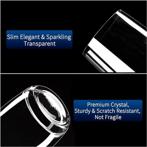 Image of Premium Juice Glasses Drinking Glasses,Highball Lead-Free Glasses,Tumblers for Water,Juice,Beer,Cocktail and Mixed Drinks - Pieces,Transparent (Bubal Glasses,6 Count (Pack of 1)) - 350 Ml