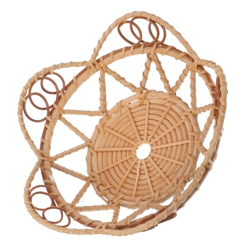 JECOMPRIS Rattan Woven Storage Basket Decorative Display Tray for Snacks Fruits Sundries Versatile Organizer for Home Office Style