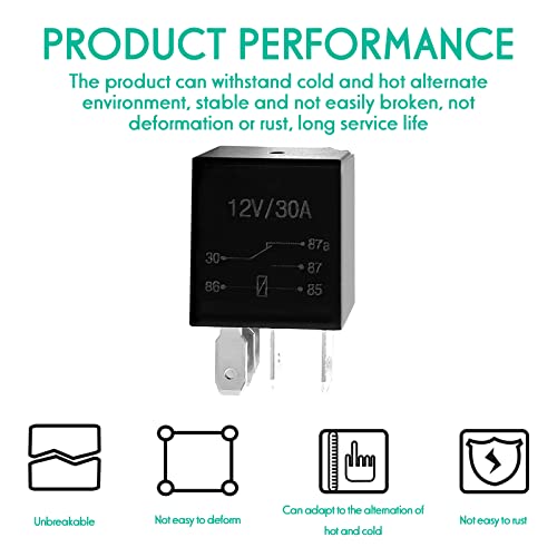 2Pcs 5 Pin 12V 30A Relay, Multi-Purpose Heavy Duty Electrical Relays, Automotive Relay, Car Starter Switch Relays, High Performance Starter, Universal For Car Motor Replacement Accessories #TOP3