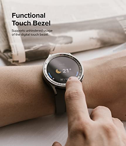 Image of Ringke Inner Bezel Styling Compatible with Samsung Galaxy Watch 5 Pro 45mm, Stainless Steel Anti-Scratch Inner Bezel Ring Protective Cover - 45-IN-03 (ST) Silver