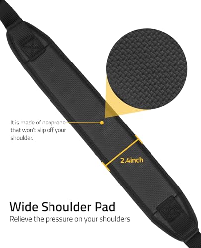 CVLIFE Two Point Rifle Sling, Anti-Slip Design Pad, Removable Swivel Black - image 3