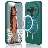 DESSEN Cover Magnetica per ZTE Blade A76 5G - Custodia in Silicone Liquido Morbido, Antiurto Protezione Case, Compatibile con Accessori Magnetico, Verde Scuro