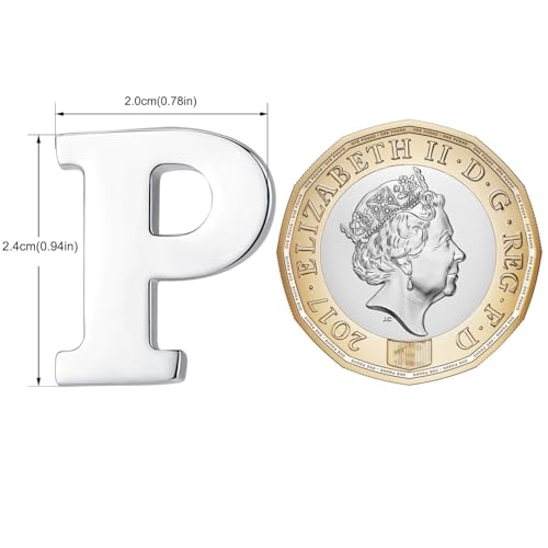 Image of HONEY BEAR Initial Alphabet Letter Lapel Pins Collar Badge Brooches for Mens /Womens Shirt Dress Decoration Silver