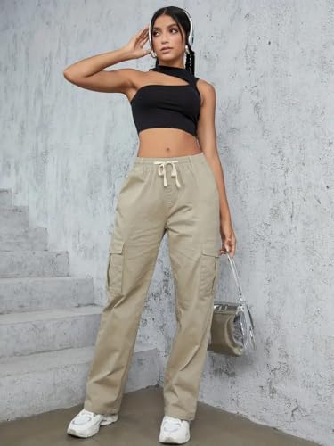 Image of LITZO Cotton Cargo Pants for Women || Womens Cargo Pant (L-110-113)
