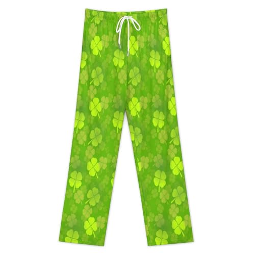 Bagea-Ka St Patrick_s Day Shamrock Lucky Pattern Mens Pajama Pants Lounge Sleep Long Pants with Pocket Loungewear3