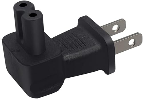 Miniatura 5 de Strhowill Toma de corriente alterna de 2 clavijas de UE a C7, no polarizada (IEC-320-C7 a CEE 716) funciona con laptop, impresora, cargadores,