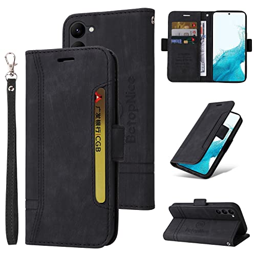 Housse cuir Samsung S23 Plus premium magnétique et antichoc finition noire