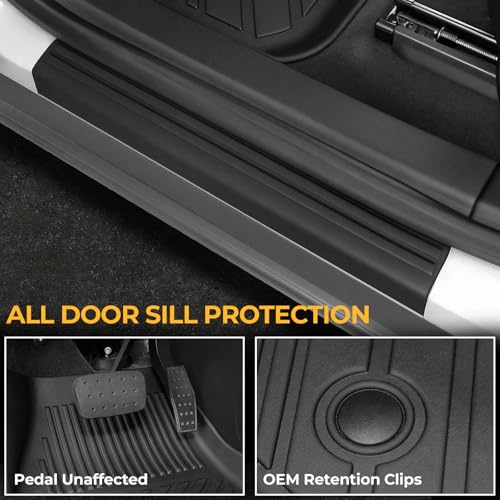 Image of Floor Mats for Chevy Blazer Gas 2019-2026, All Weather Floor Mats Trunk Cargo Liner with Backrest Protectors and Door Sill Guards Accessories, Full Coverage Set (Not fit EV Models)
